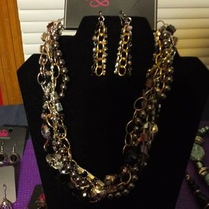 Black and silver and gold custom necklace